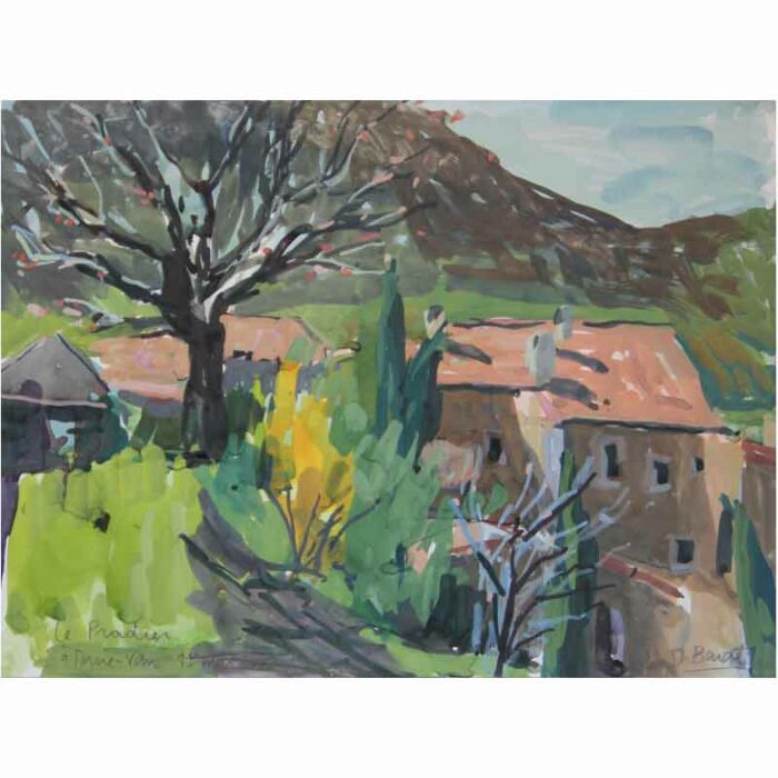Carte postale "Hameau des Pradiers - peinture"