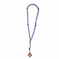 Chapelet bleu ciel et marron